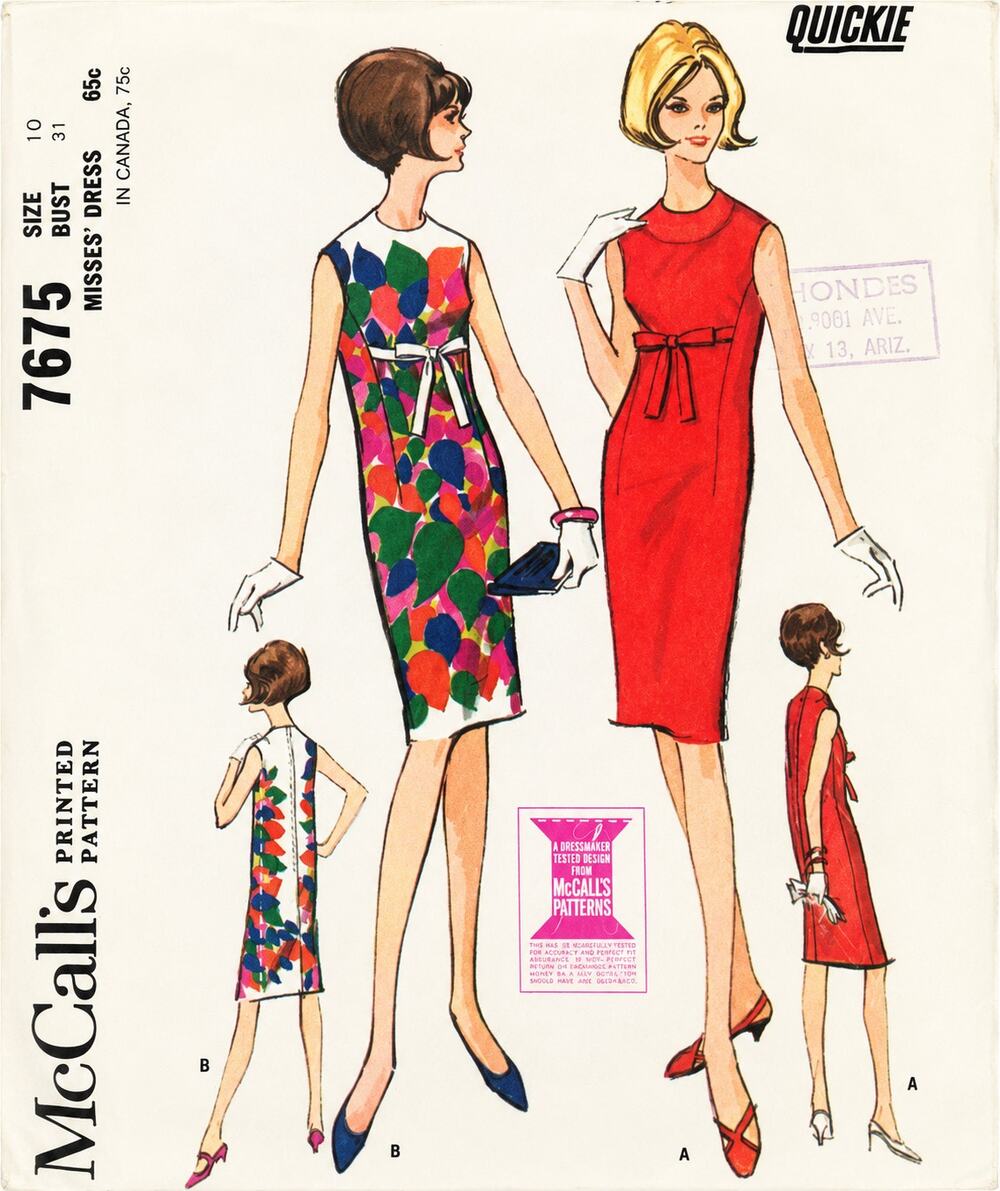 McCall's 7675 Vintage 1960s Pattern UNCUT Misses Dress Sleeveless Size 10 B31
